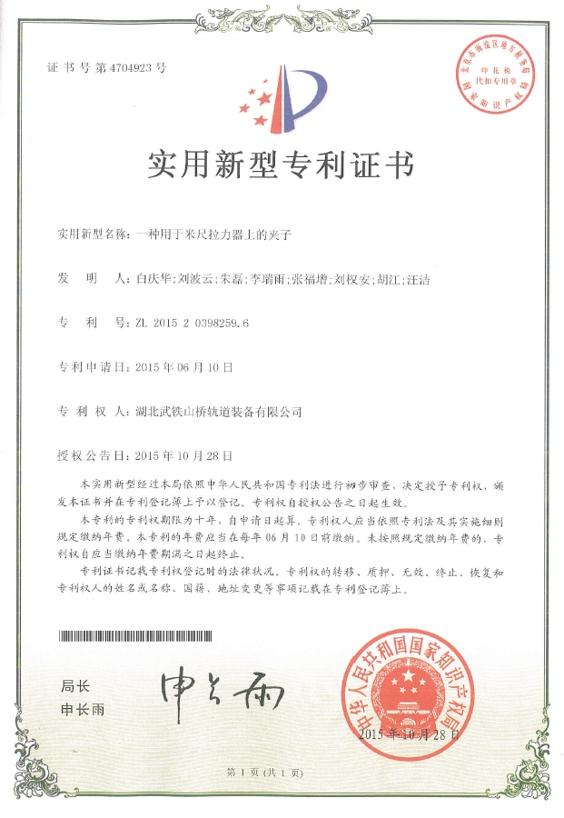 一种用于米尺拉力器上的夹子